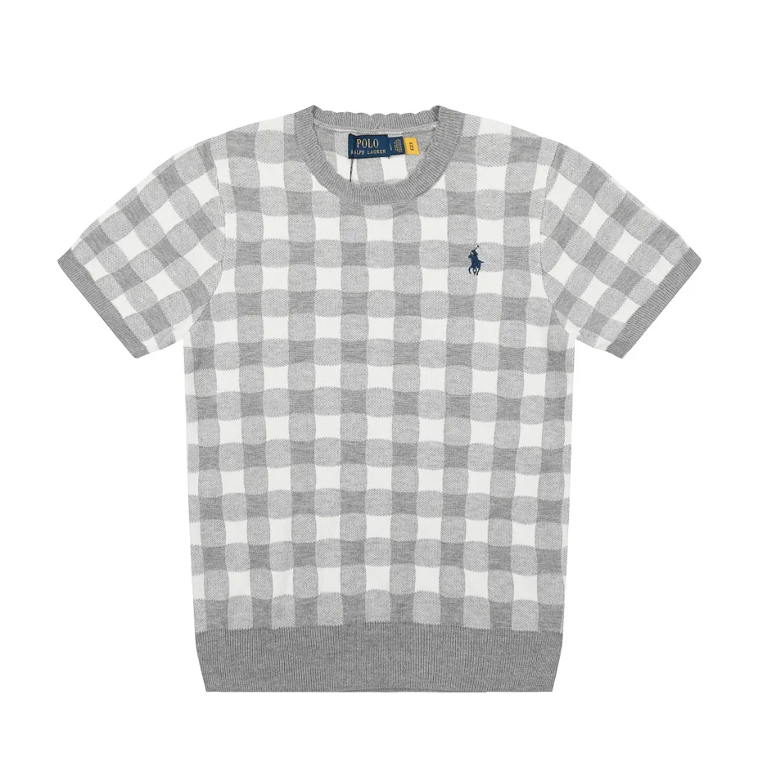 P150 💰 "Top quality" Style number: DS215# (on sale all year round) [Ralph Lauren plaid jacquard basic pony embroidered logo knitted round neck short sleeves] ✅Ralph Lauren Ralph Lauren all-match goddess style plain plaid knitted round neck pullover short sleeves for all seasons ✅Main provider of platform live broadcast Wholesale entities ✅ZP quality 1:1 version Scan the code to enter the GF website Counter quality ✅Detailed quality The only one in Guangzhou Imported quality cotton yarn, focusing on high-end, cost-effective, good quality needless to say ✅The version restores the original version, loose, comfortable and stress-free, simple is high-end, classic is eternal, ✅The upper body is simple and easy to match, a must-have for goddess ootd. Good-looking clothes are never picky. A must-have in the goddess' wardrobe. Size: S-L Color: Navy Gray Yellow Pink Light Blue Red